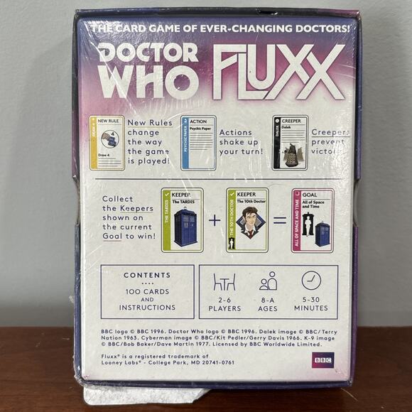 Doctor Who Fluxx Card Game New & Sealed The Card Game Of Ever Changing Doctors - Picture 2 of 5